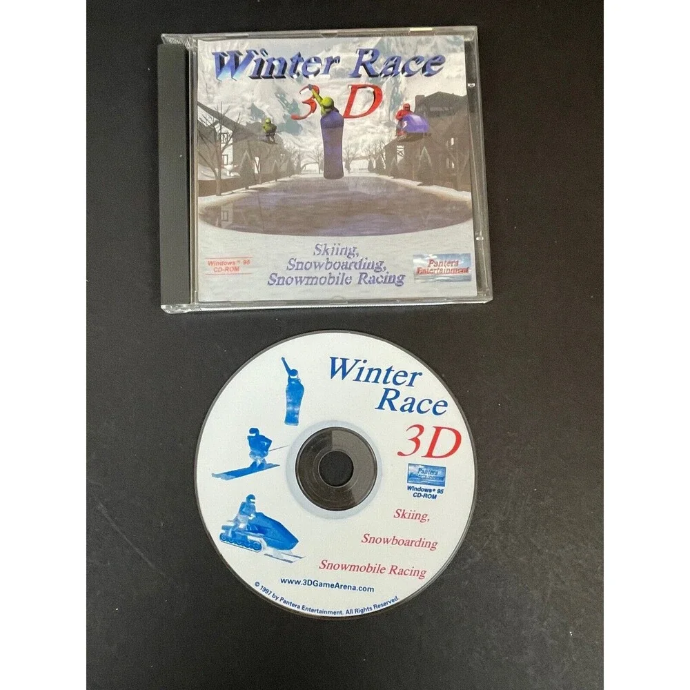 Winter Race 3D CD-ROM for Windows 95, New in Sealed Package Game Racing Skiing
